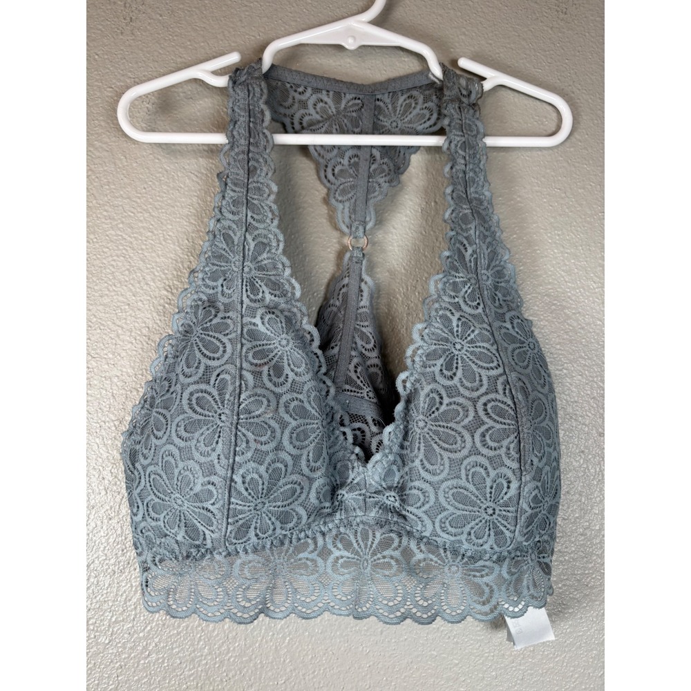 Gilly Hicks by Hollister Blue Gray Lace Bralette Bralette Medium‎ M Bralette
